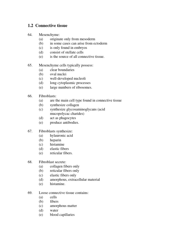 Overview of Connective Tissue Types | PDF | Connective Tissue | Collagen