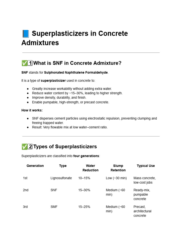 Superplasticizer Density in Concrete | PDF | Concrete | Materials