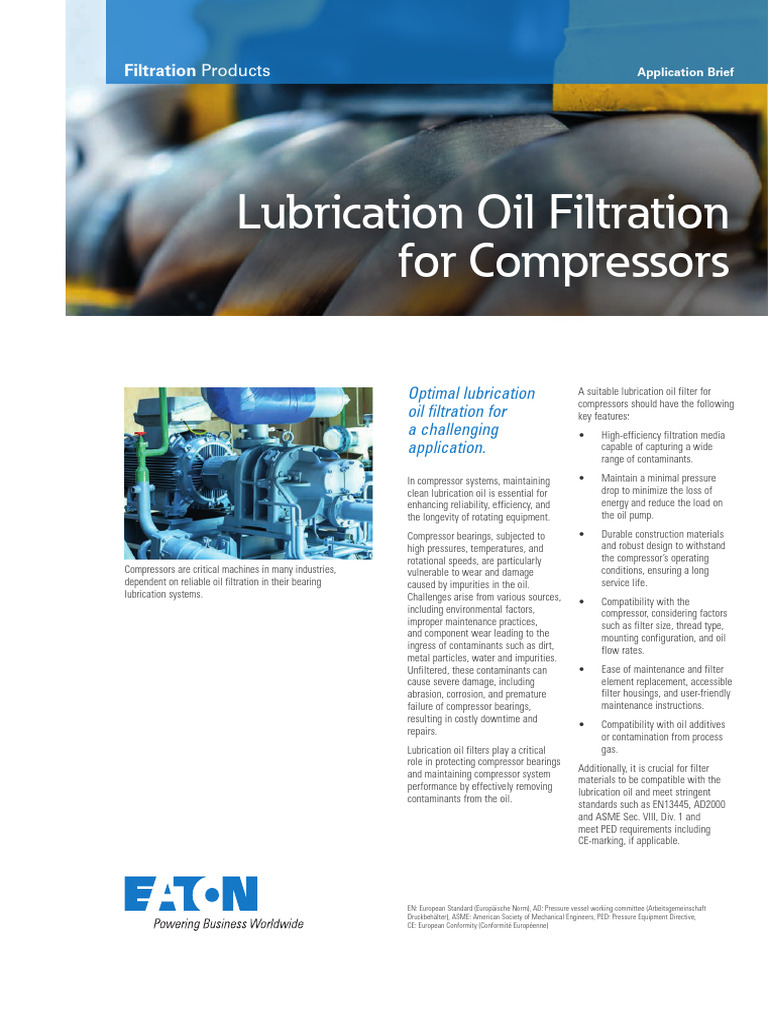 Eaton Compressor Filtration Solutions Application Brief en LowRes | PDF ...