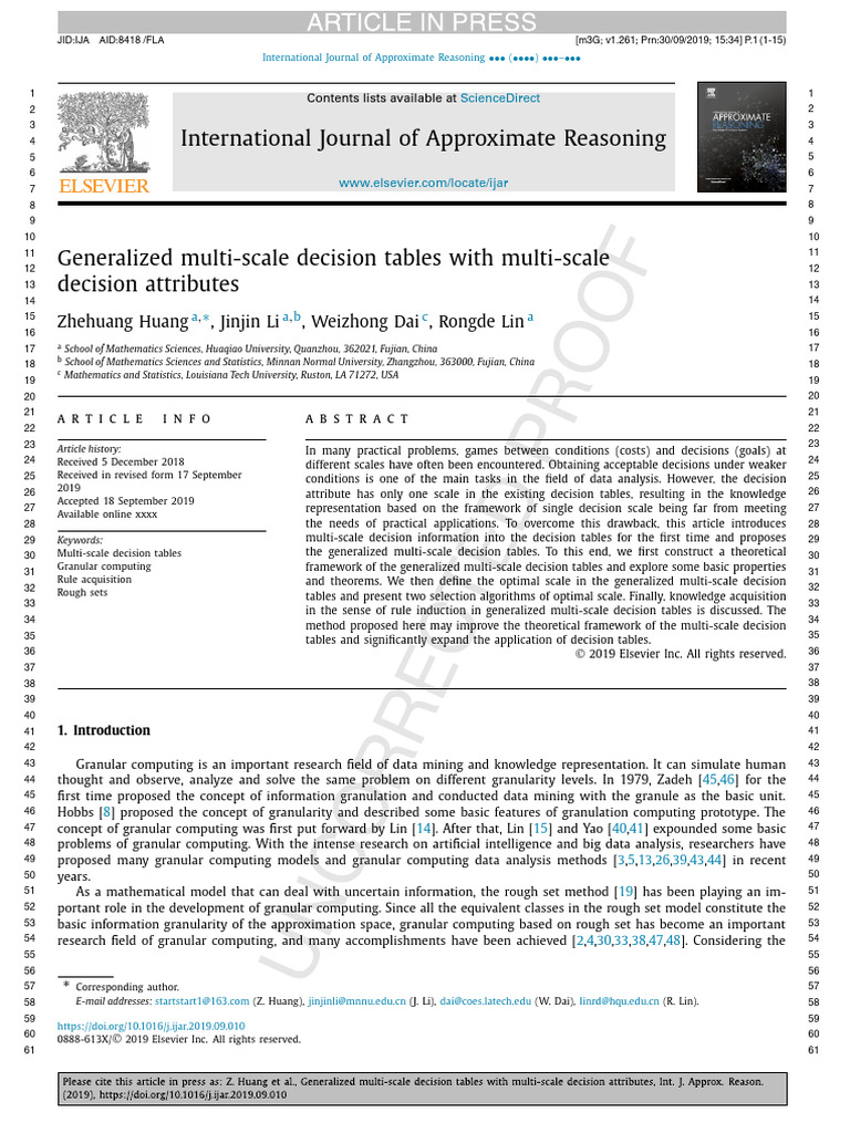 Multi-Scale Decision Tables Explained | PDF | Information | Applied ...