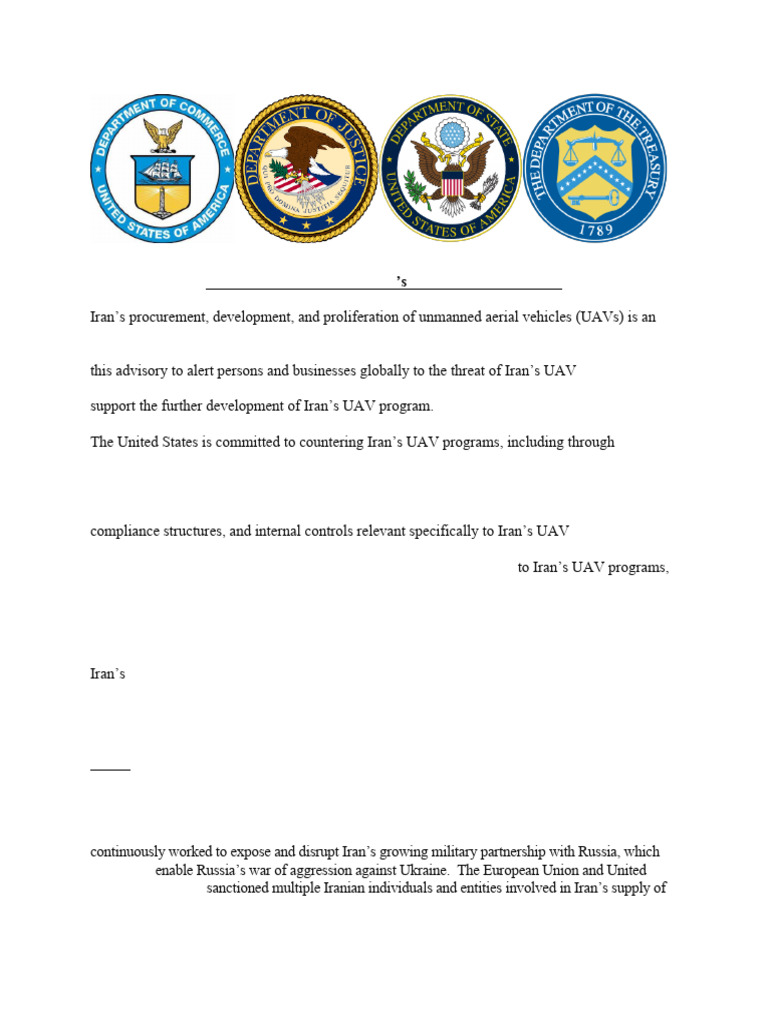 Guidance Iran Uav 20230609 | PDF | Office Of Foreign Assets Control