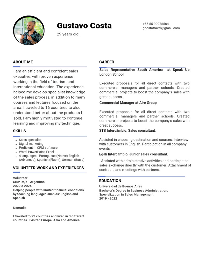 CV Gustavohjsi Costa EN PDF | PDF | Learning