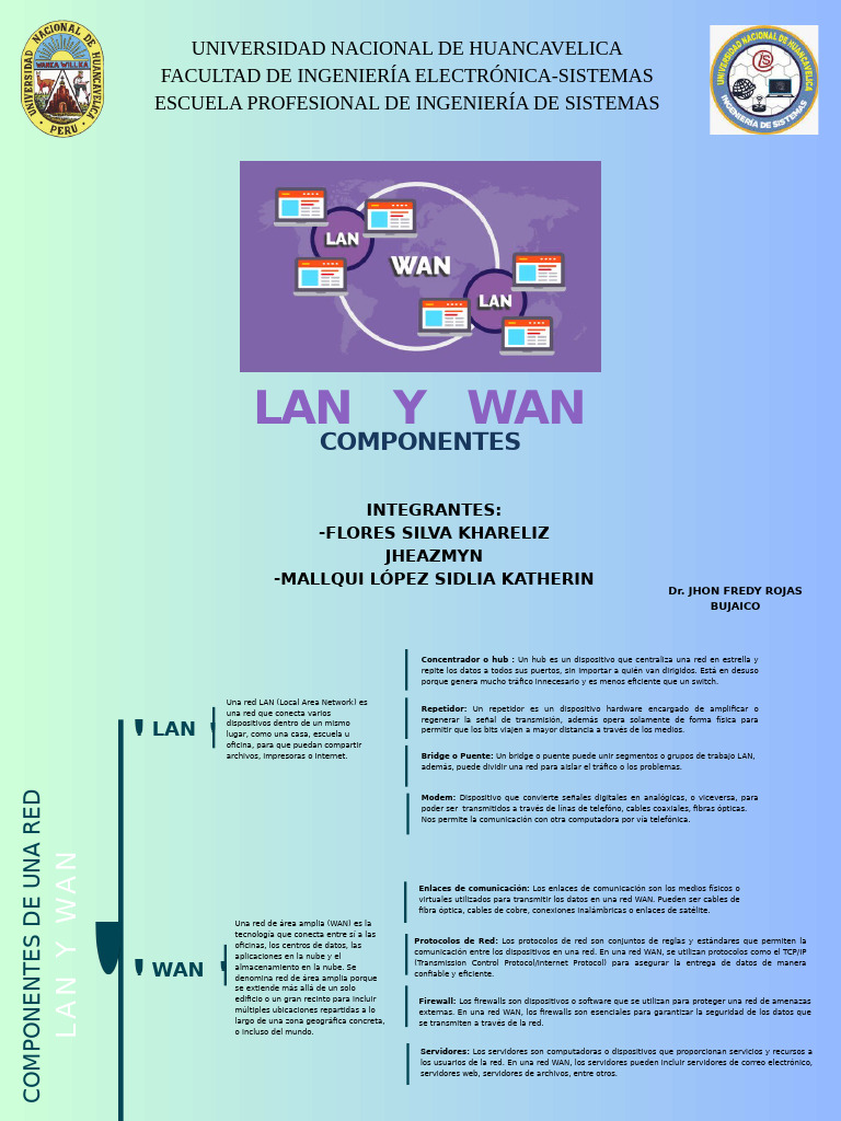 LAN Y WAN Componentes | PDF | Red de computadoras | Red de área amplia