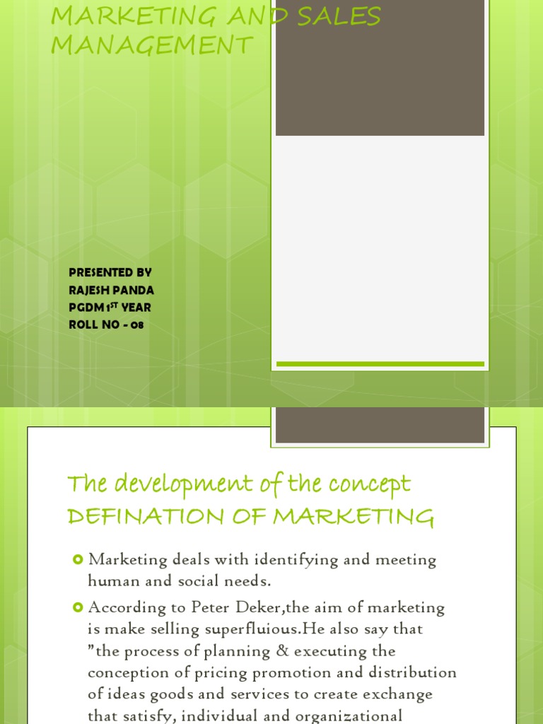 Marketing and Sales Management Overview | PDF | Sales | Marketing