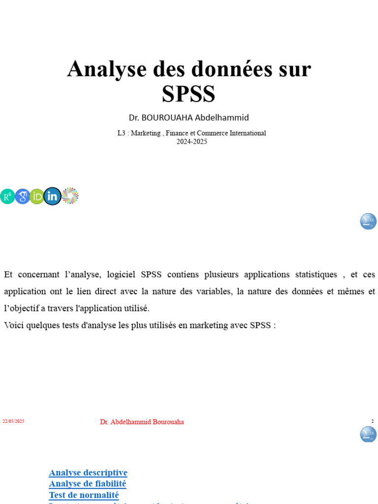 Analyse des données avec SPSS | PDF | Analyse de régression | Analyse ...