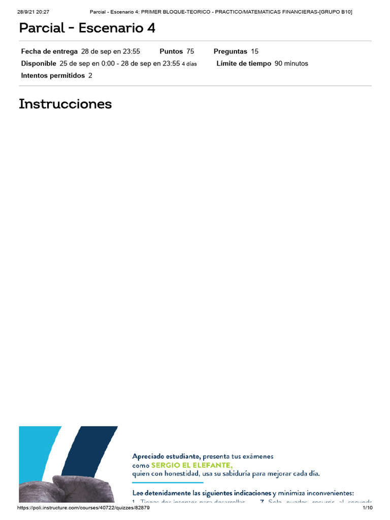 Parcial Matemáticas Financieras Grupo B10 | PDF | Interés | Tasas de ...