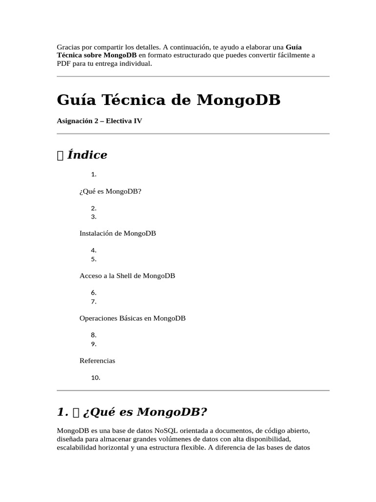 Gracias Por Compartir Los Detalles | PDF | Mongo Db | Interfaz de línea ...