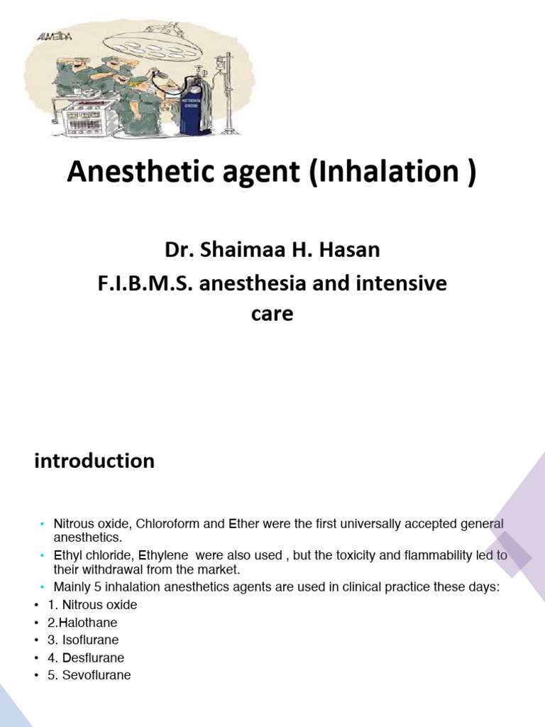 Anesthetic Agent (Inhalational) | PDF | Anesthesia | Medical Specialties