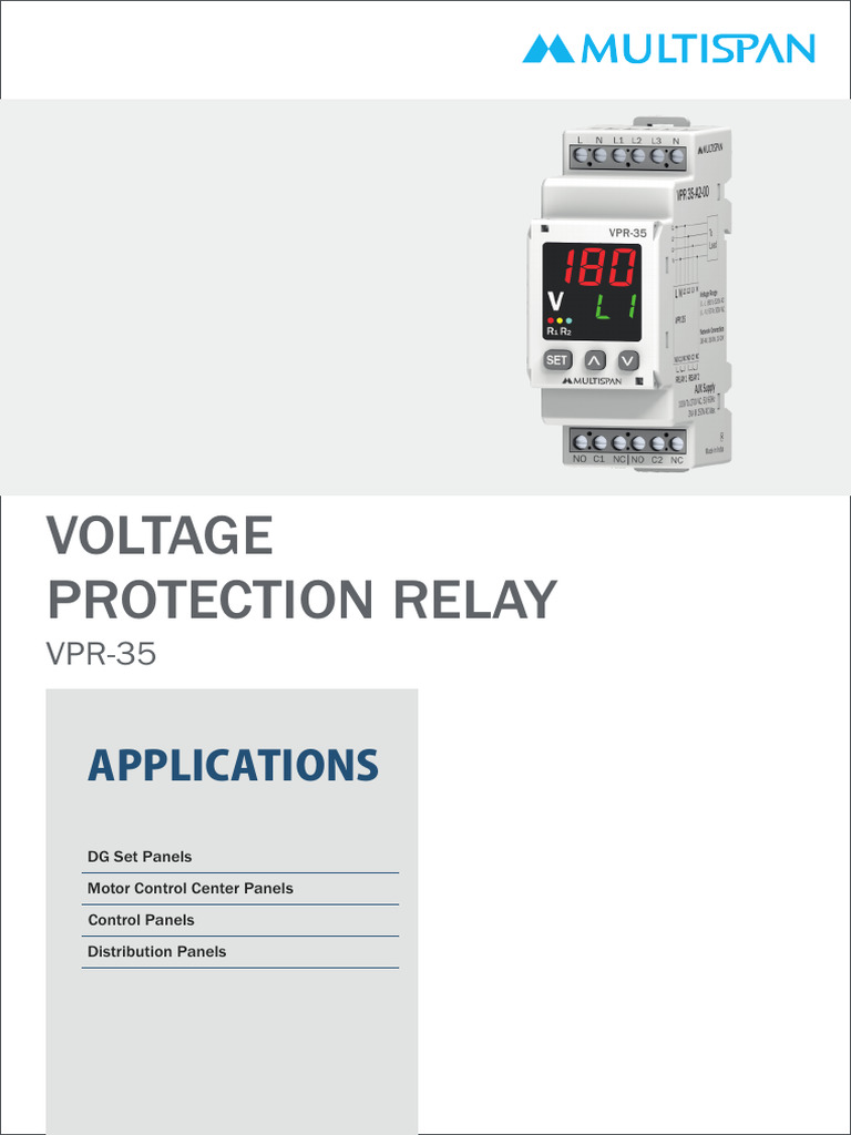VPR-35 Voltage Protection Relay Manual | PDF | Alternating Current ...