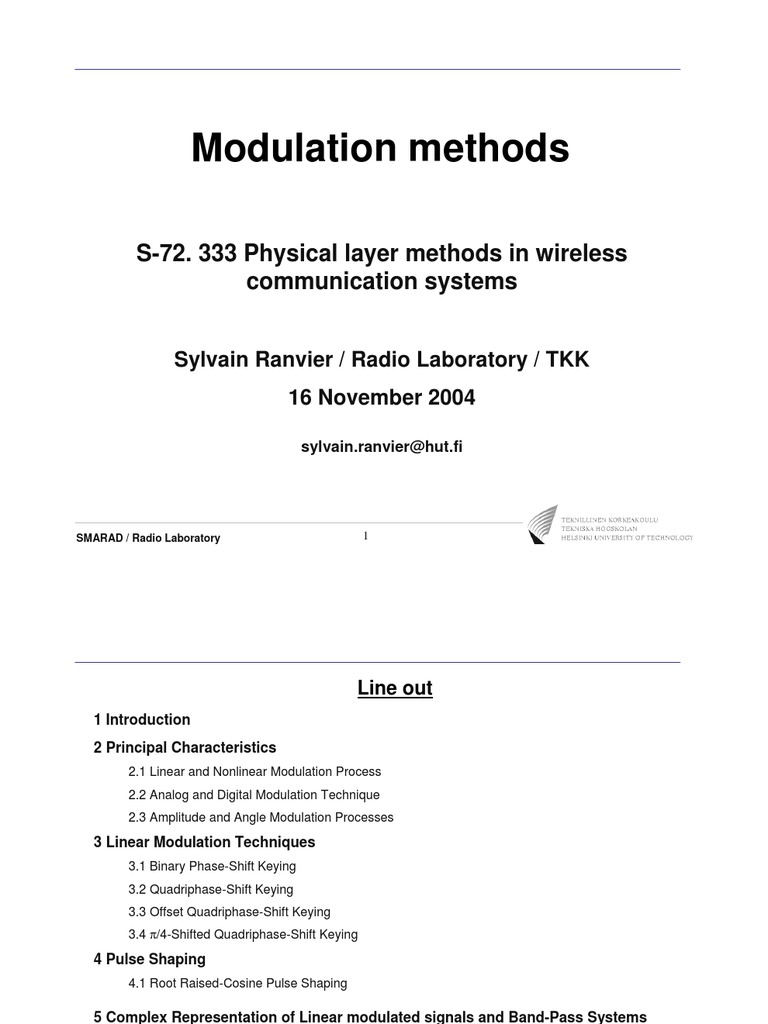 Wireless Communication Modulation Techniques | PDF