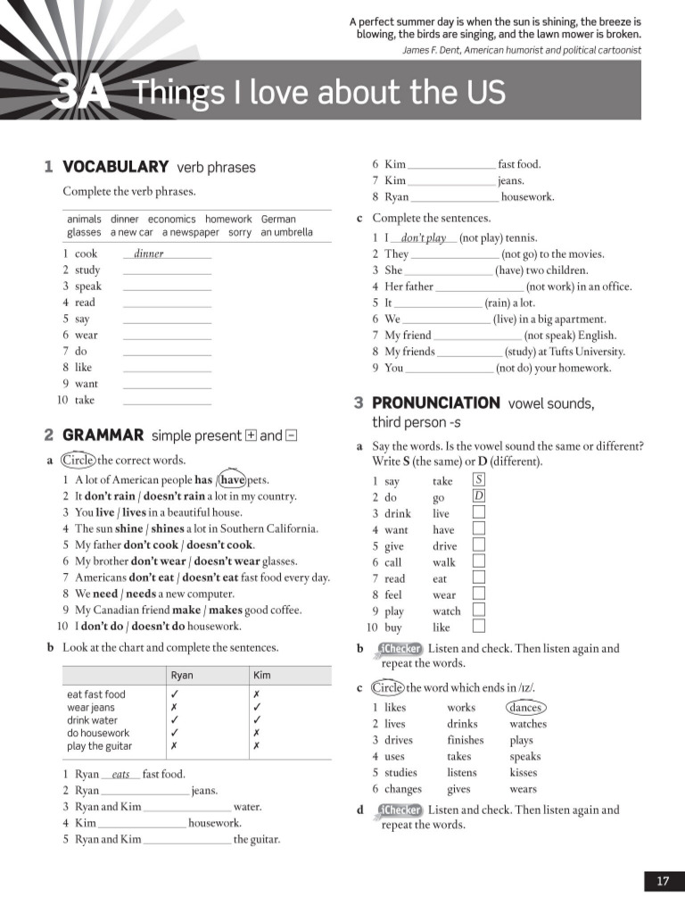 Exercise From Unit 3A - AEF 1 | PDF