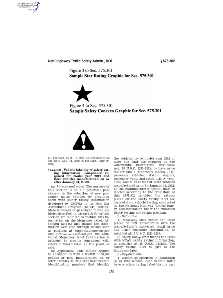Altered Vehicle Certification Labels | PDF | National Highway Traffic ...