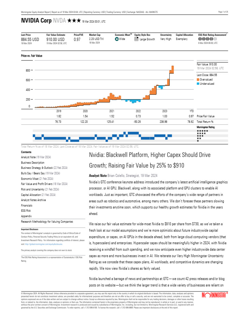 Nvidia Stock Analysis and Fair Value Update | PDF | Graphics Processing ...
