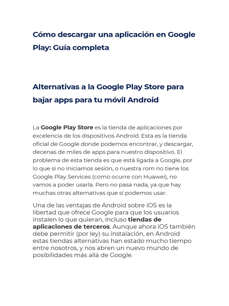 Cómo descargar apps en Android y iOS | PDF | Aplicación movil | Google Play