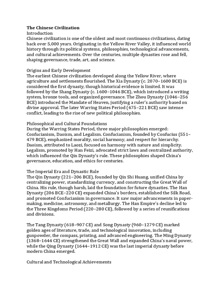 5,000 Years of Chinese Civilization | PDF | History Of China | Chinese ...