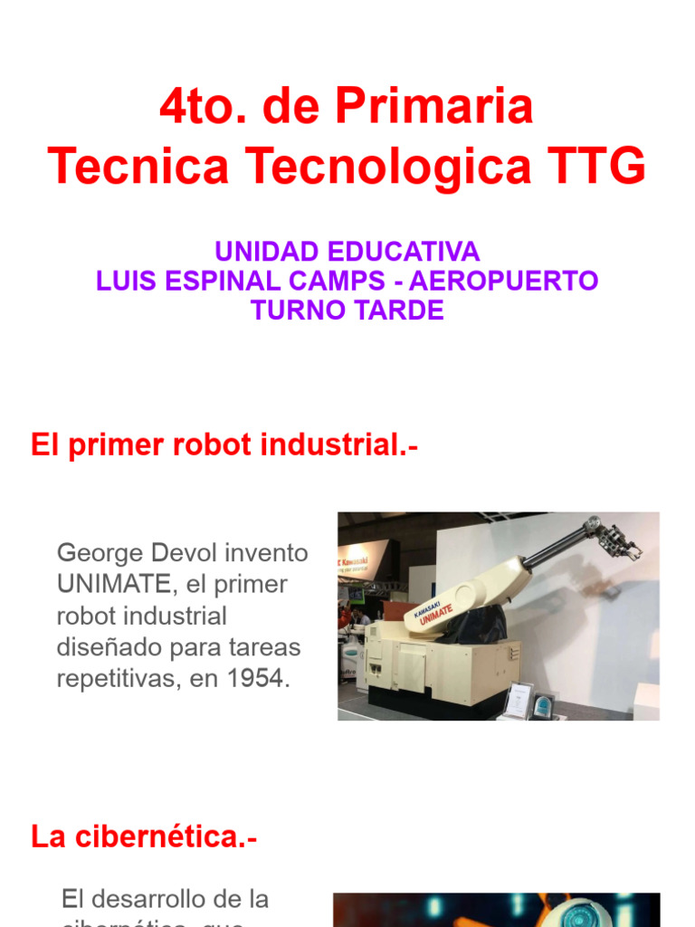 4to. de Primaria Tecnica Tecnologica TTG v2 | PDF | Robot | Robótica
