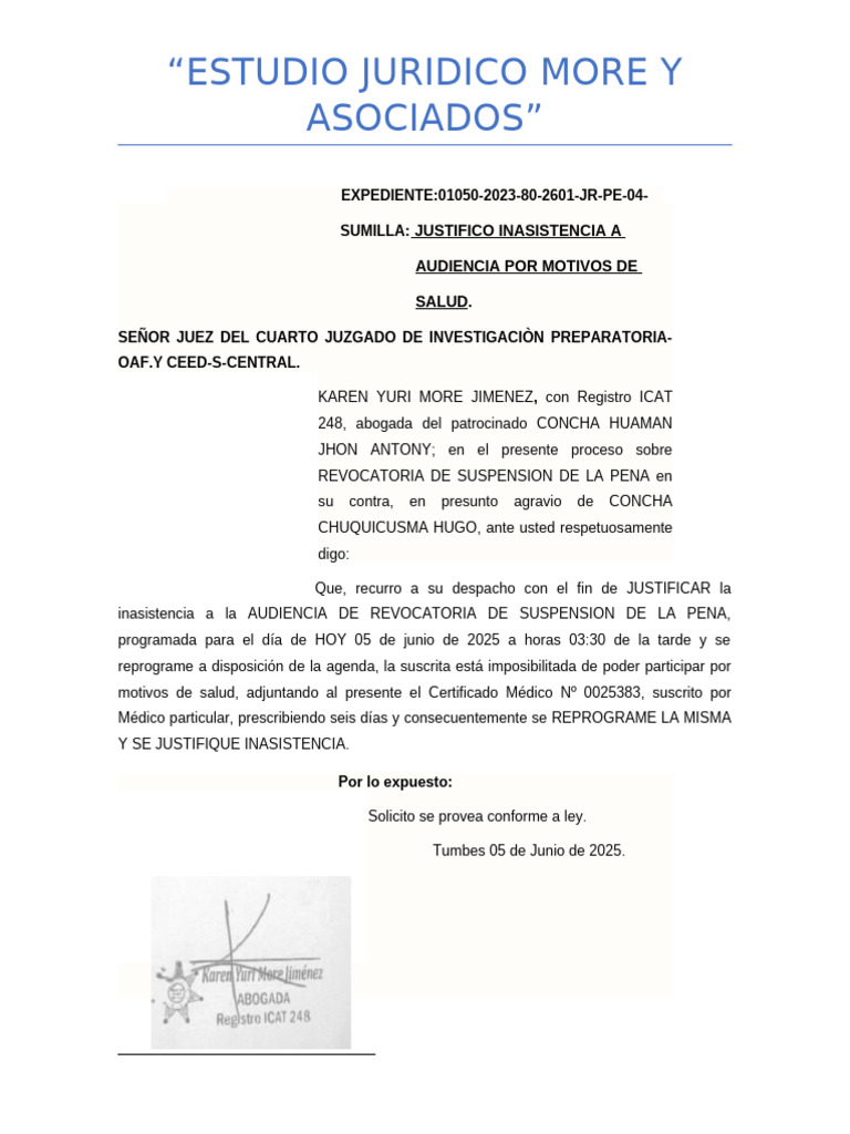 Justifico Inasistencia | PDF