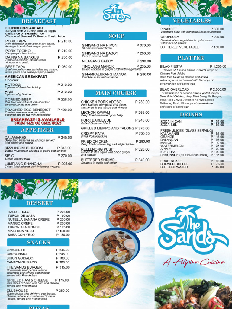 Menu of Sands | PDF