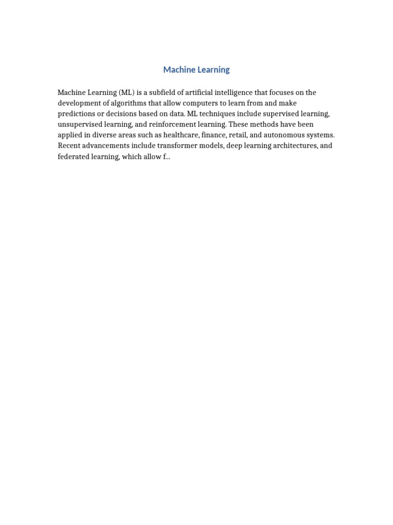 Machine Learning Research | PDF