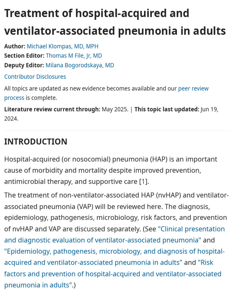 Ventilator Associated Pneumonia | PDF | Methicillin Resistant ...