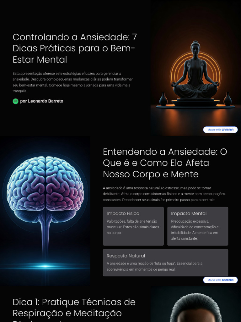 7 Dicas para Controlar a Ansiedade | PDF | Ansiedade | Meditação