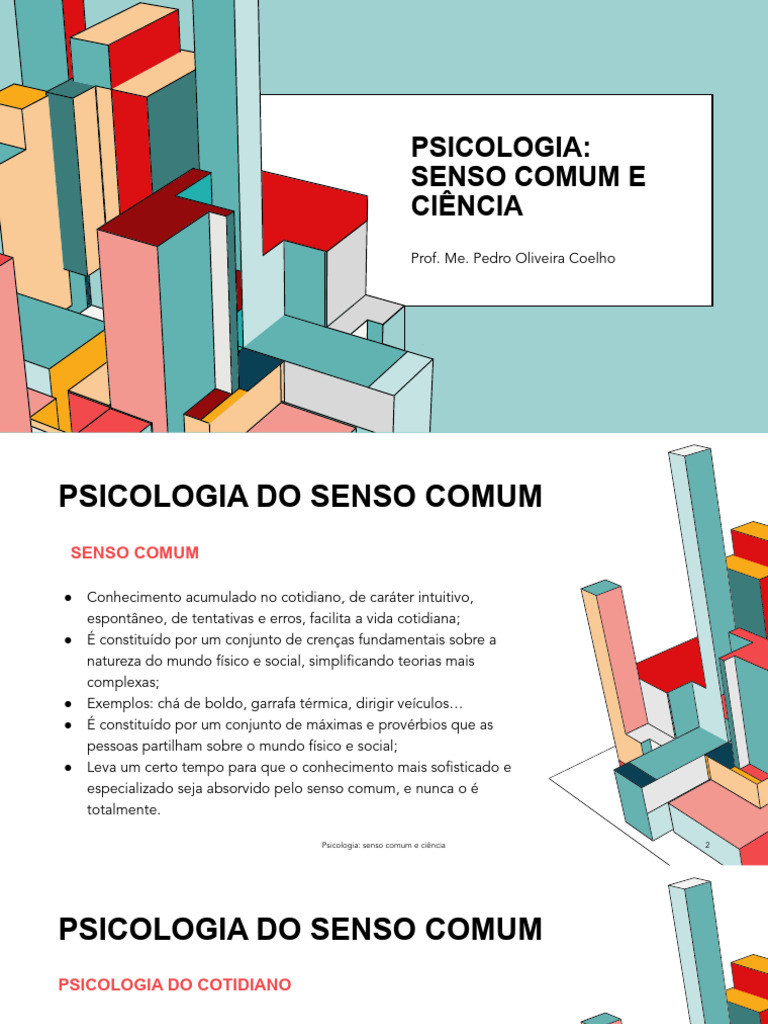 Psicologia e Senso Comum: Conceitos Chave | PDF | Psicologia | Science