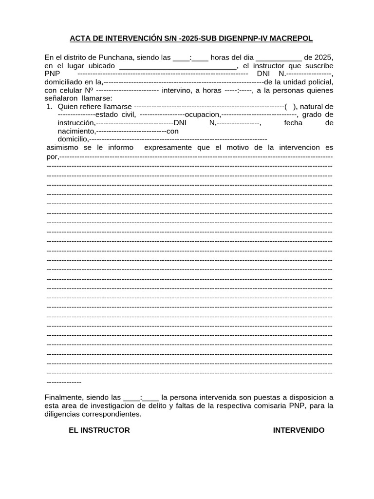 Actas de Intervención | PDF | Justicia | Crimen y violencia