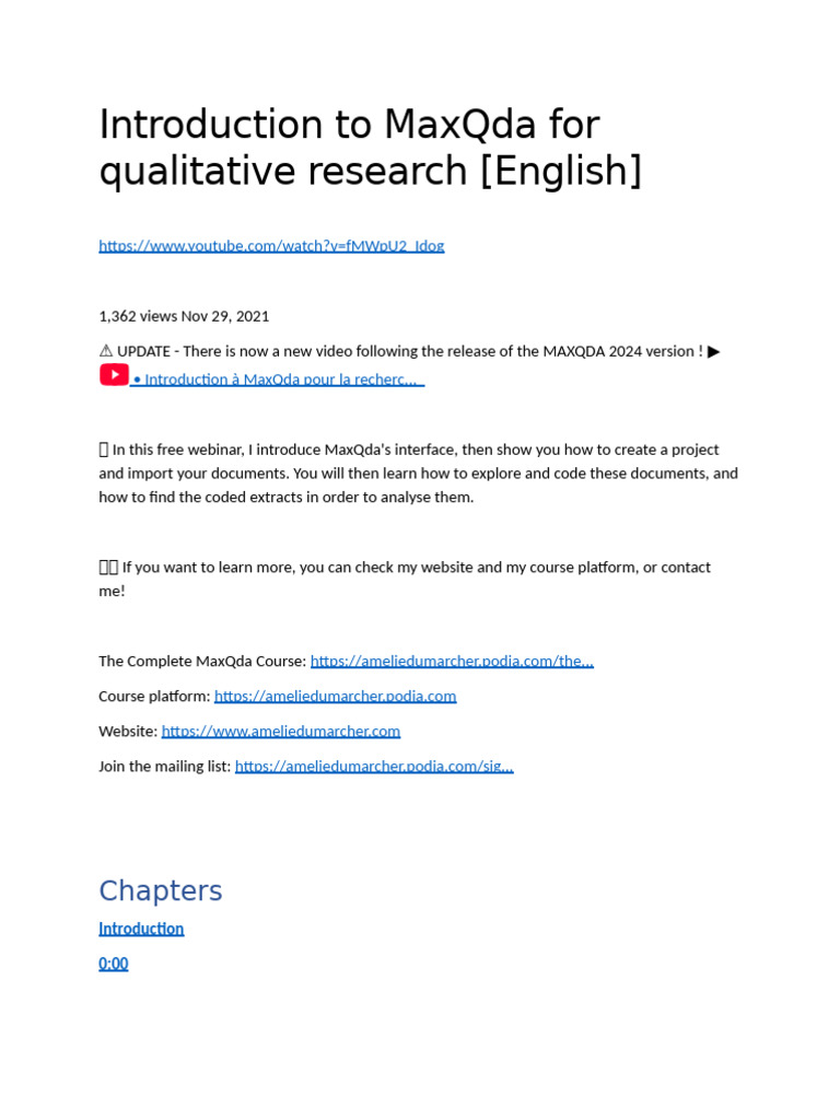 Introduction To Maxqda Pdf