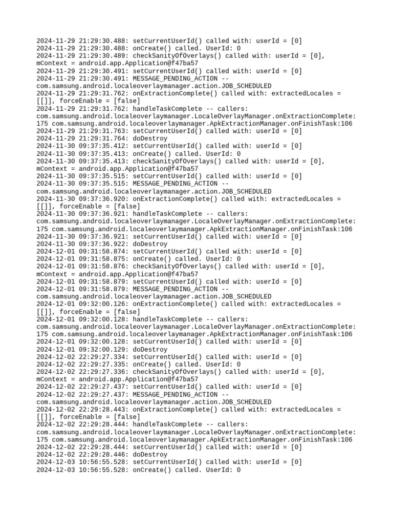 Samsung Locale Overlay Manager Logs | PDF | Android (Robot ...