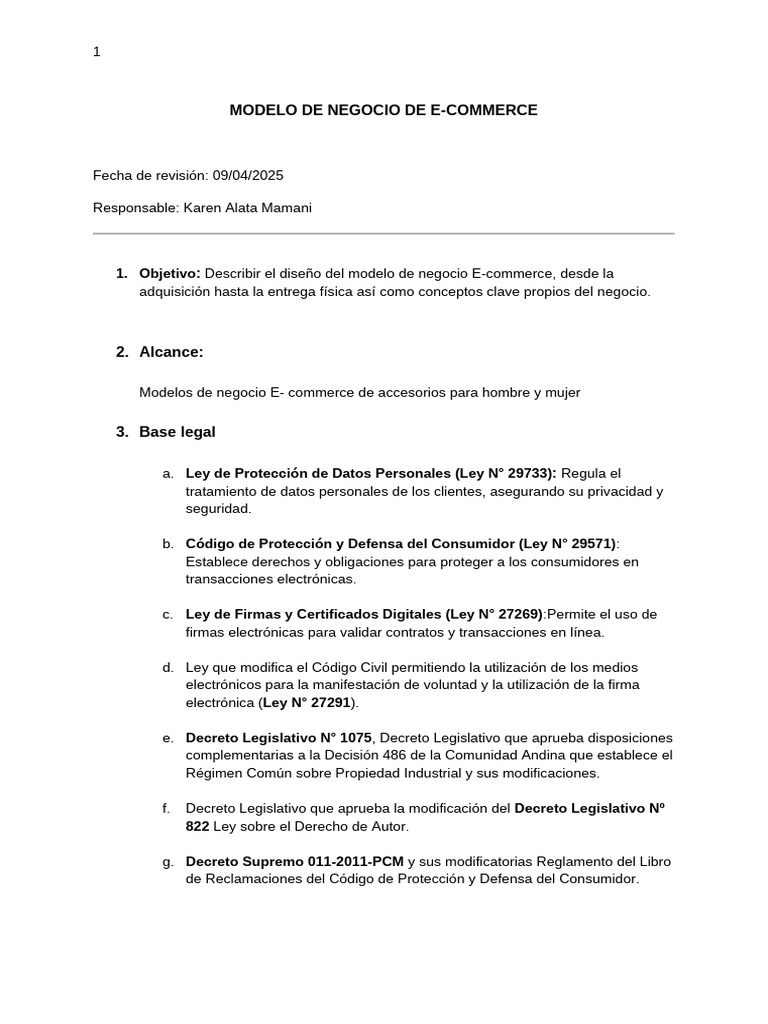 Modelo de Negocio E-commerce 2025 | PDF | Comercio electrónico | Business