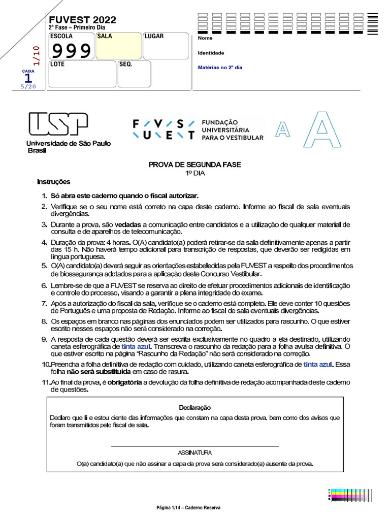 2a Fase Fuvest 2022 | PDF