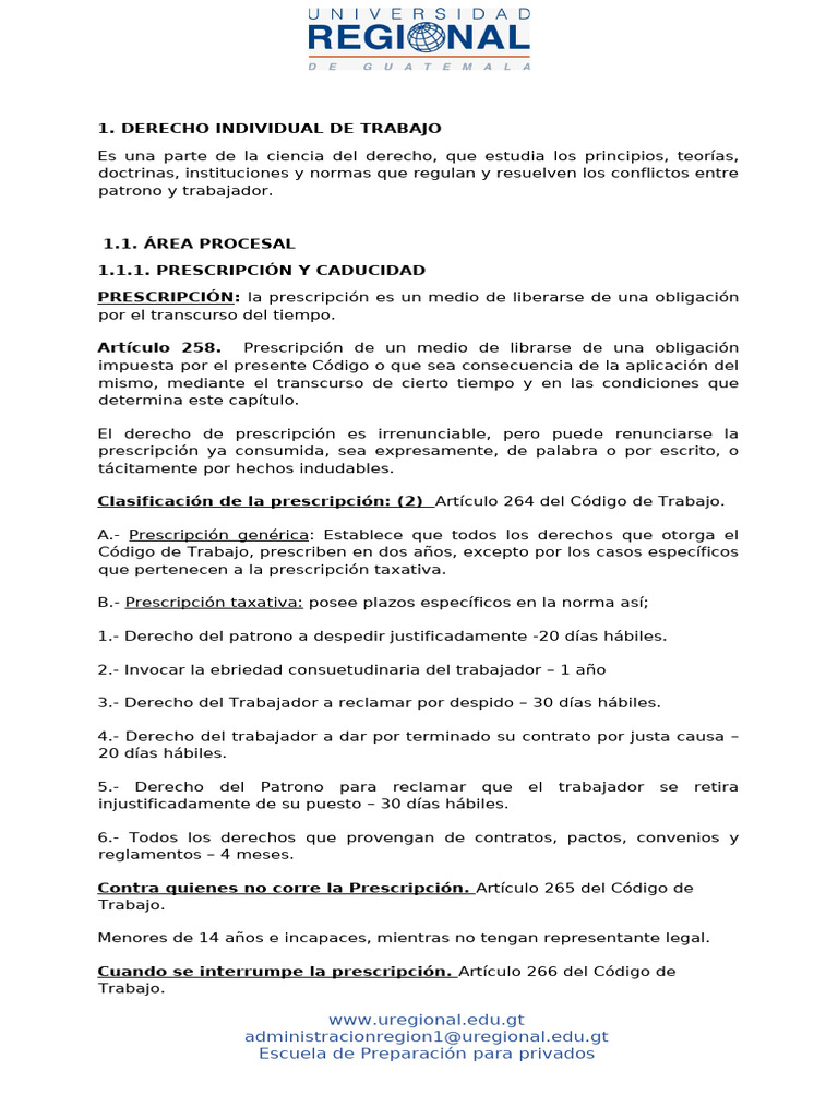 Prescripción y Caducidad en Derecho Laboral | PDF | Jurisdicción | Ley ...