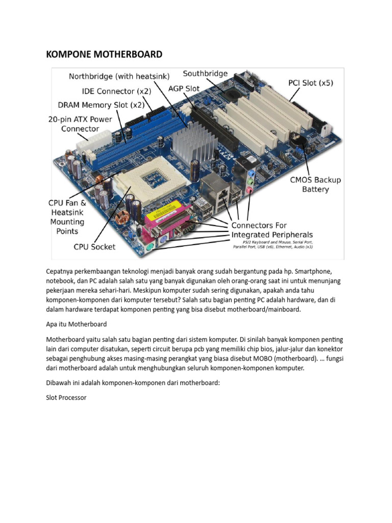 20 Komponen Penting Motherboard PC | PDF