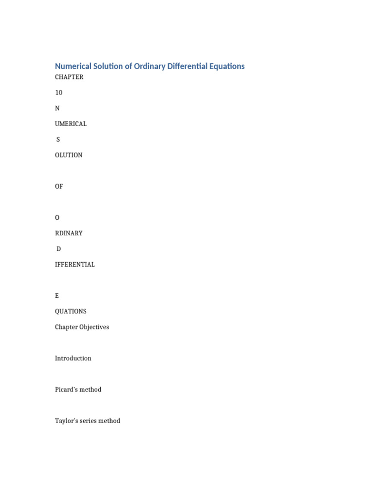 Numerical Methods for Differential Equations | PDF | Numerical Analysis ...