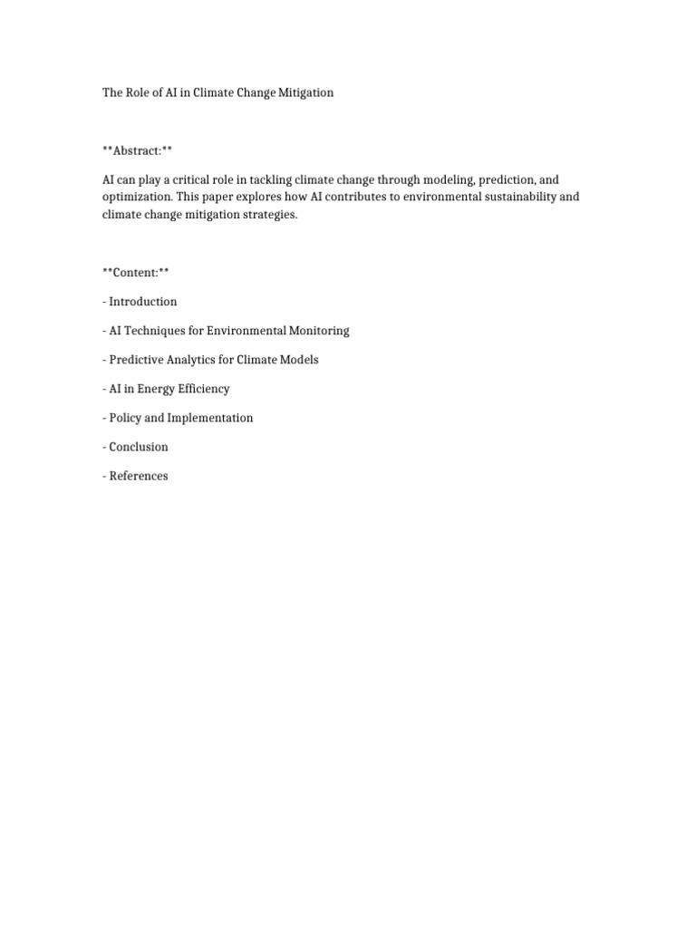 Paper 5 The Role of AI in Climate Change Mitigation | PDF