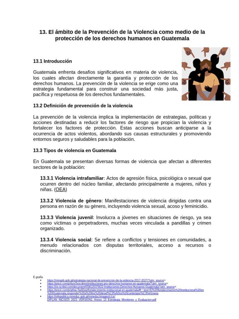 Prevención de la Violencia y Derechos Humanos en Guatemala | PDF ...