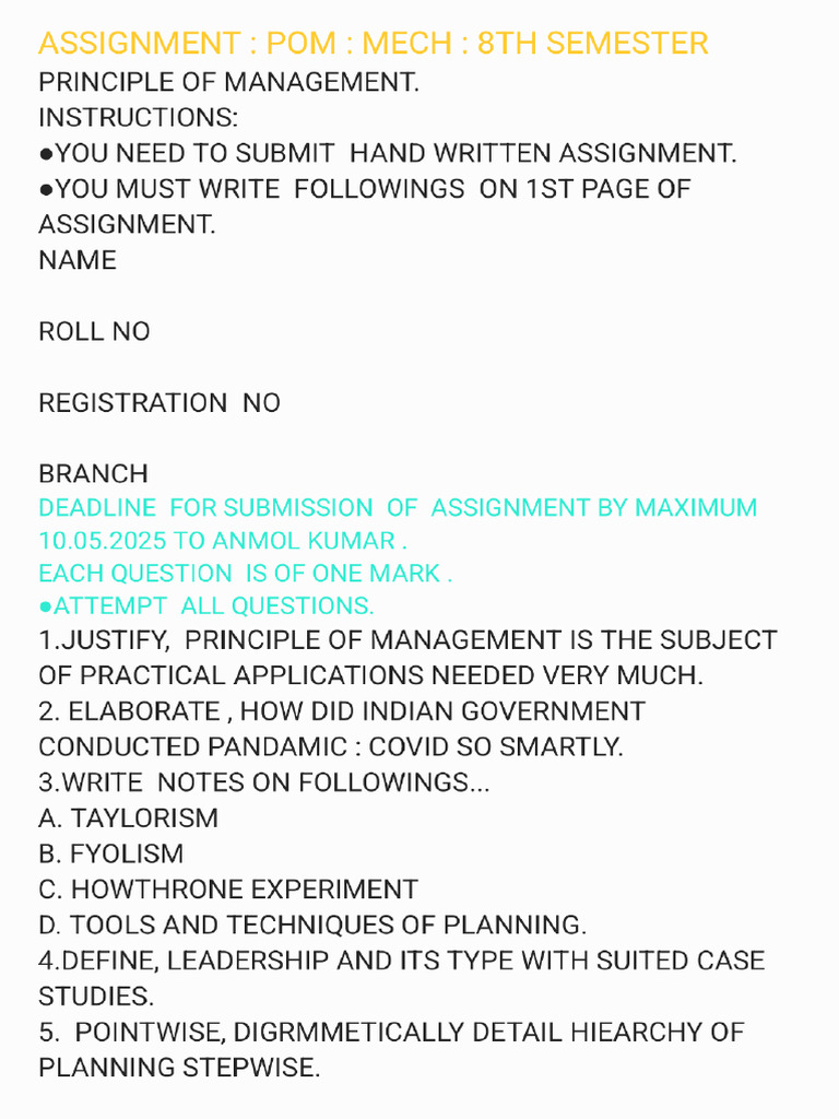 Pom Assignment | PDF