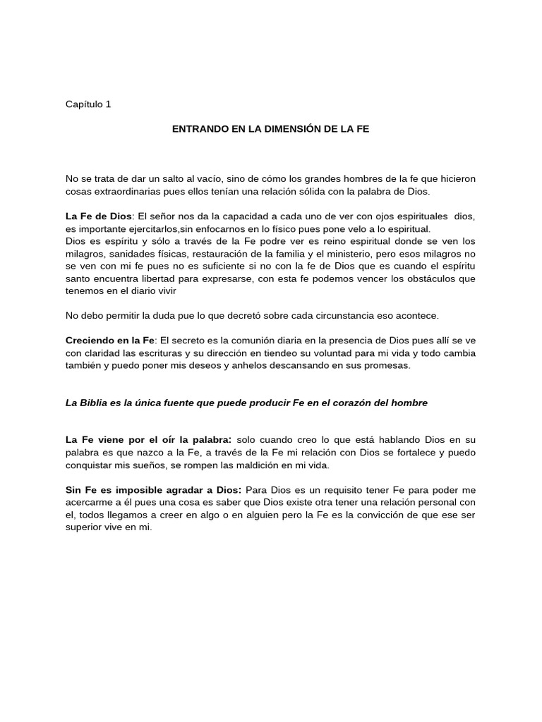 Dimensiones de la Fe Cristiana | PDF | Fe | Dios