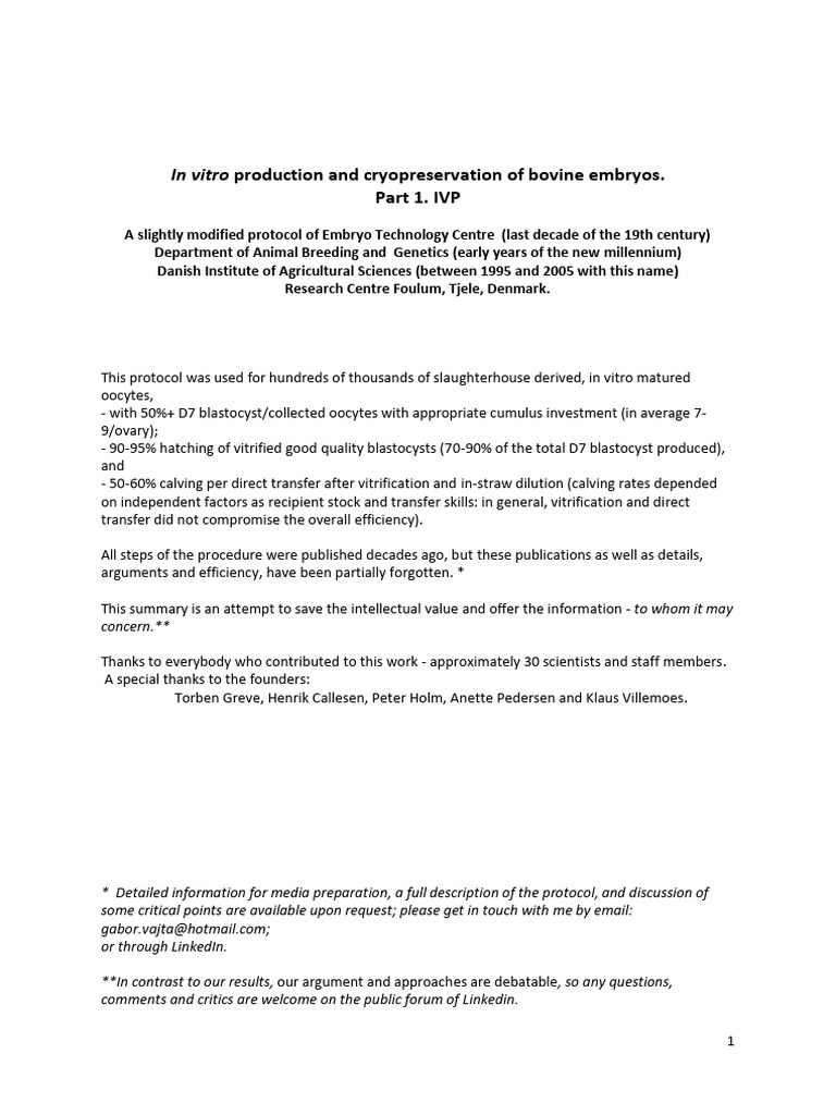 Bovine Embryo Production 1626823236 | PDF | In Vitro Fertilisation ...