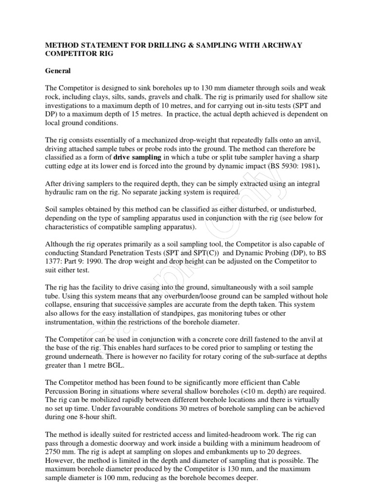 Probe Drilling Pdf Drilling Rig Science