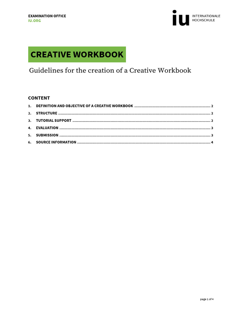 Guidelines Creative Workbook | PDF