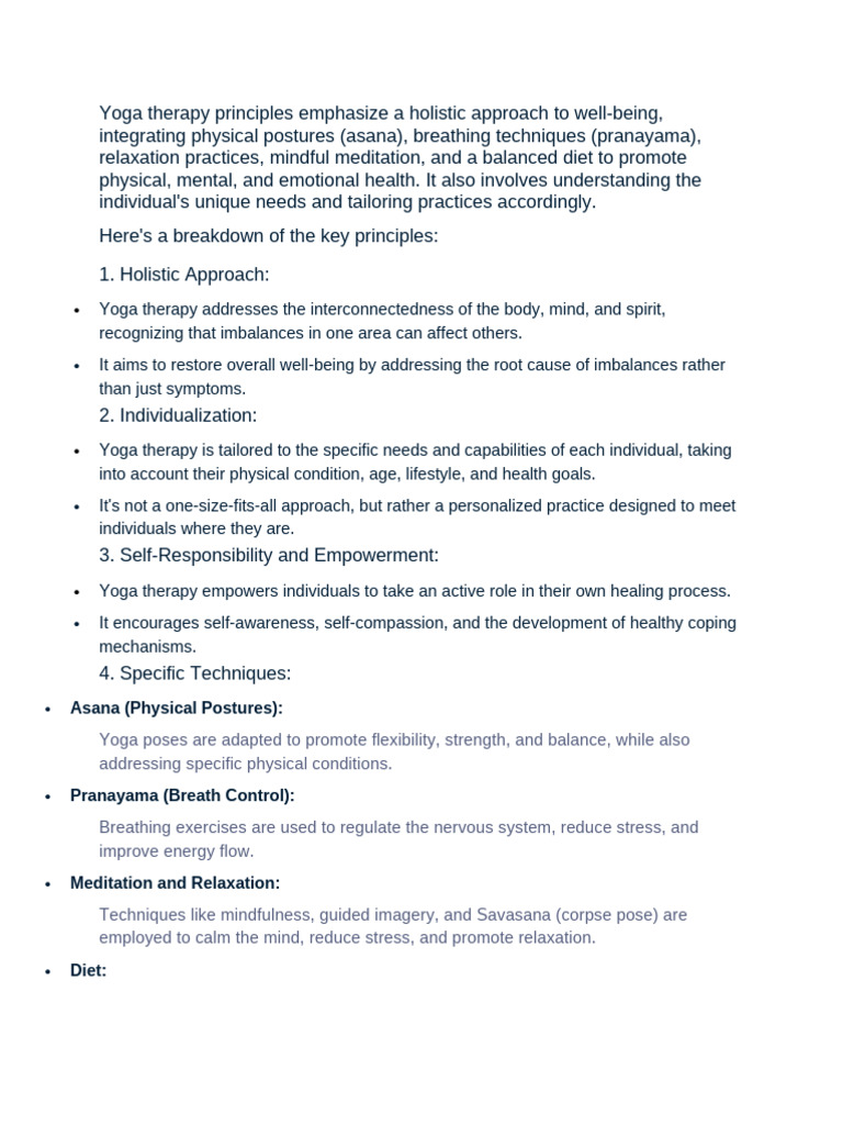 Yoga Therapy Principles | PDF