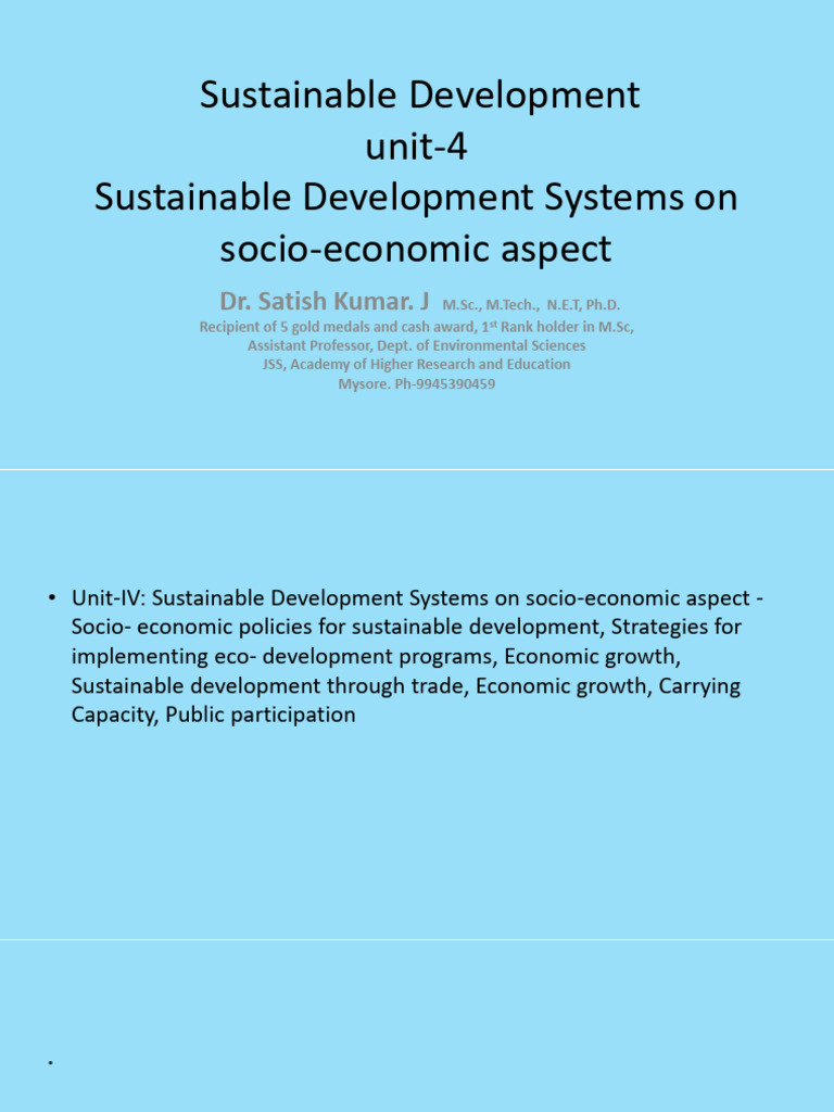 Unit - 4 Sustainable Development Chapter | PDF | Sustainability ...