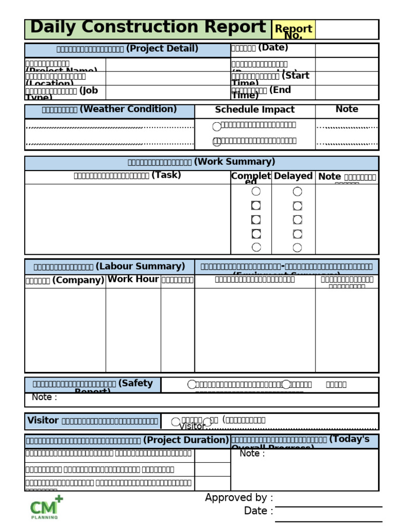 Daily Report by CM Planning Plus | PDF