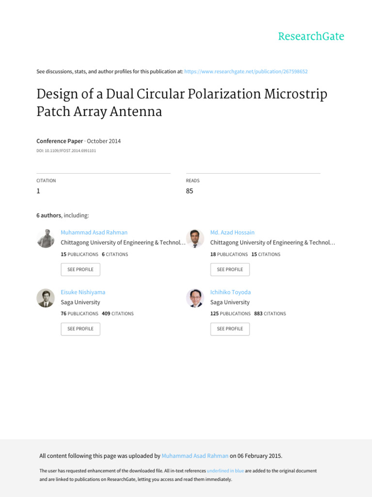 Dual Circular Polarization Antenna Design | PDF | Antenna (Radio ...