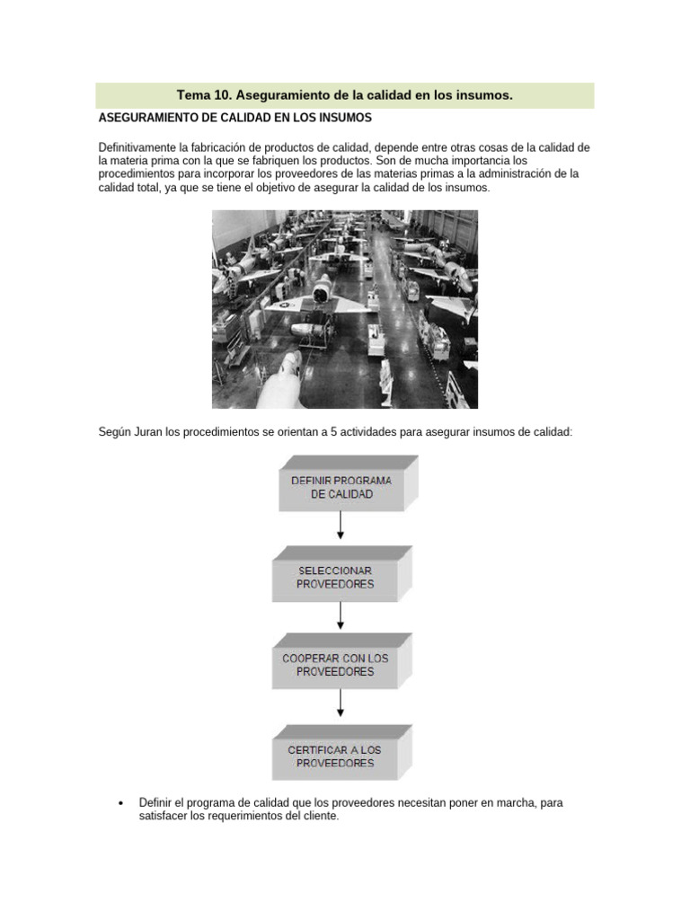 Tema 10 Aseguramiento de La Calidad en Los Insumos EXPOSICION | PDF ...