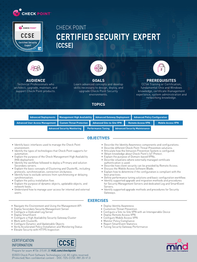 CCSE R81.20 Certification Overview | PDF | Virtual Private Network ...