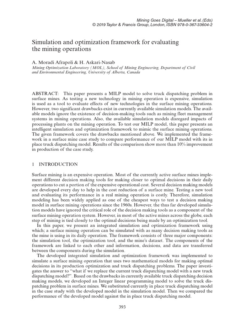 Optimizing Truck Dispatching in Mining | PDF | Simulation ...