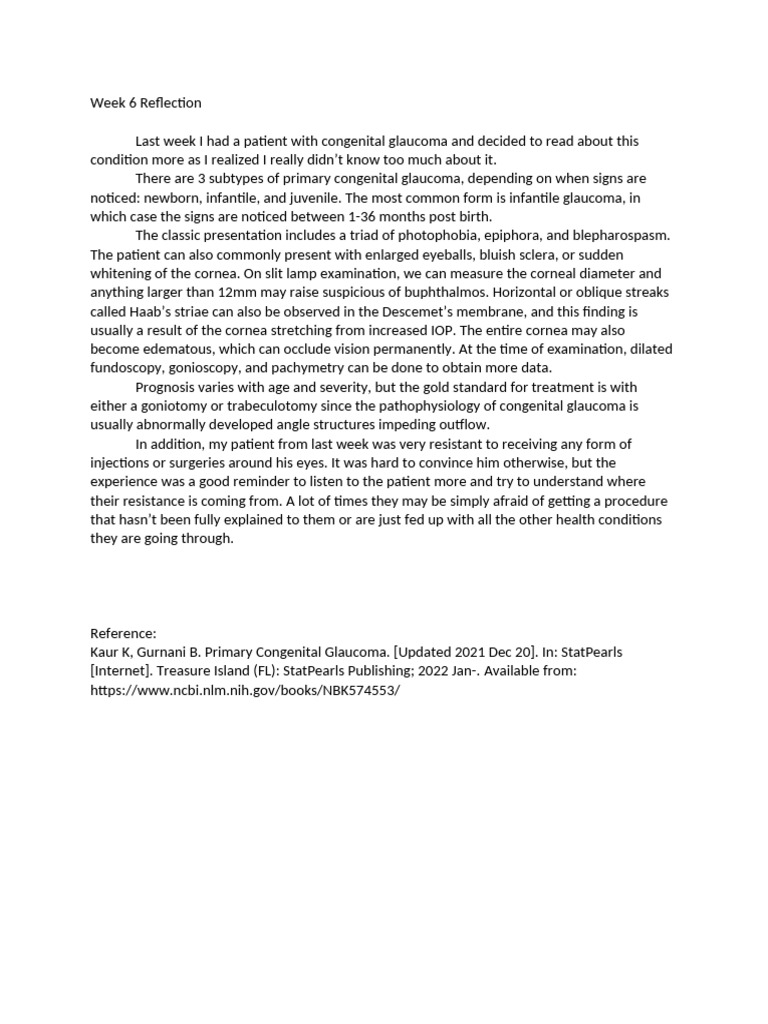 Week 6 Reflection | PDF
