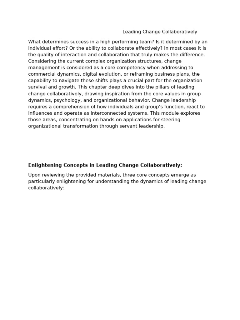 Leading Change Collaboratively1 | PDF